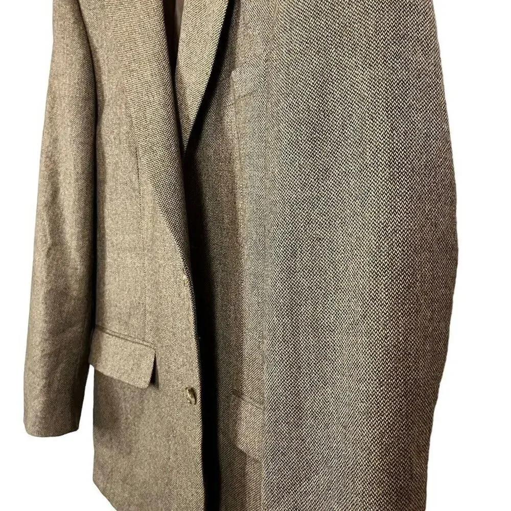 Club Room Mens Brown Beige Woven Suit Jacket Blazer Wool Cashmere sz 42 L